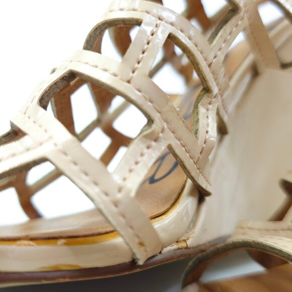 Kelsi Dagger Women's "Eris" Tan Open-Toe Slingback Wedge Sandals - Picture 7 of 14